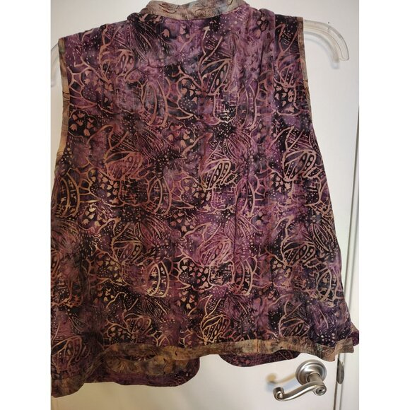 Frivolous La Blend 1X Women's Vest, Art to Wear Lagenlook, Handmade Rayon - Picture 7 of 11